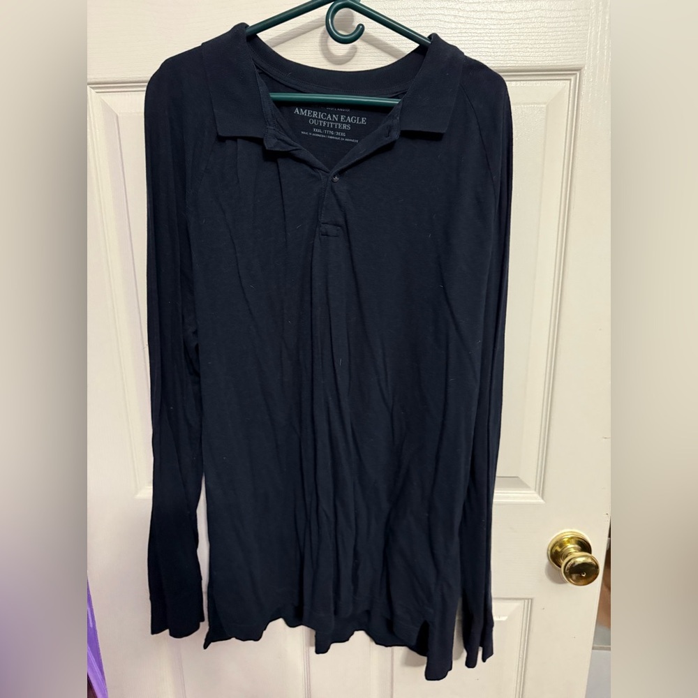American Eagle Outfitters Dark Gray Polo Shirt